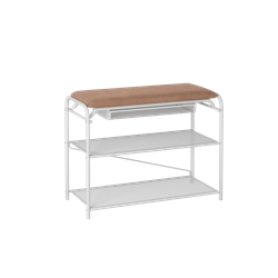 Подставка для обуви ГРАНАДА 23В с сиденьем и ящиком, нубук, белый ПДОГ23ВНБК Б - фото 143867