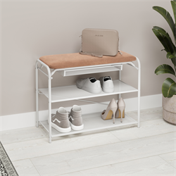 Подставка для обуви ГРАНАДА 23В с сиденьем и ящиком, нубук, белый ПДОГ23ВНБК Б - фото 143868