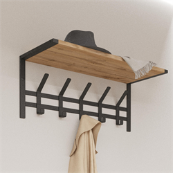 Вешалка с полкой ТОРОНТО 21Д, черный ВСПТ21Д Ч - фото 143879