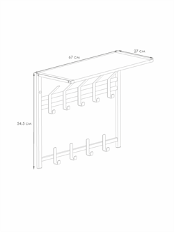 Вешалка с полкой ТОРОНТО 22, 2-х ярусная, черный ВСПТ22Д Ч - фото 143881