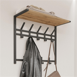 Вешалка с полкой ТОРОНТО 22, 2-х ярусная, черный ВСПТ22Д Ч - фото 143882