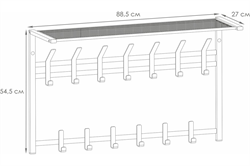Вешалка с полкой ТОРОНТО 32, графит ВСПТ32 ГР - фото 143925