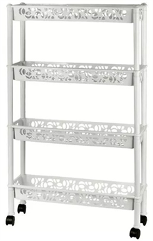 Этажерка KEEPLEX Light на колесиках 4-х секц. прямоугольная длинная 58х18х93,5см KL2831-10 - фото 143964