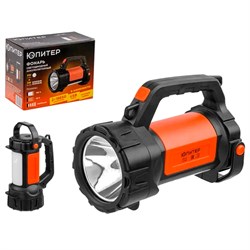 Фонарь ЮПИТЕР светодиодный аккумуляторный 3Вт+3Вт оранжев. USB A-micro-USB кабель в комплекте JP1050 - фото 144040