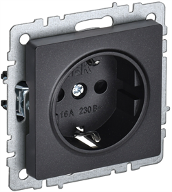 Розетка BRITE с з/к без з/ш 16А черная РС11-1-0-БрЧ - фото 144074