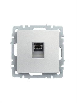 Розетка BRITE компьютерная RJ45 кат.5E алюминий BR-K10-1-K47 - фото 144083