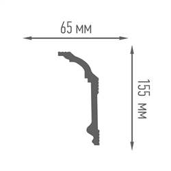 Плинтус ПЛИНТЭКС потолочный 2м J (J65/155) (33шт) - фото 144120