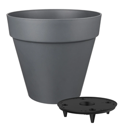 Горшок для цветов IDILAND Tarragon D250мм, 7л со вставкой, серый (12) 221610535/01 - фото 144440