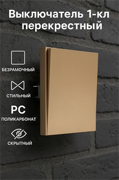 Выключатель NEXON 1-кл, перекрестный, цвет матовое золото 80-B3-EK13KZ - фото 144699