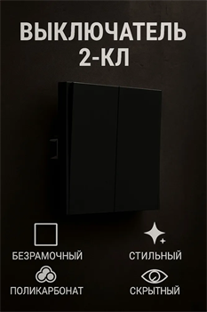 Выключатель NEXON 2-кл, карбон 80-B2-EK21KZ - фото 144709