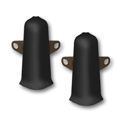 Угол наружный (внешний) с крепежом для плинтуса 70мм Деконика (2шт. во флоупак) 007 Черный - фото 144748