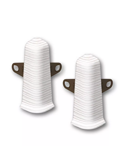 Угол наружный (внешний) с крепежом для плинтуса 70мм Деконика (2шт во флоупак) 255 ясень бьянко - фото 144749