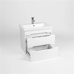 Тумба Марсель под умывальник COMO 80 2 ящика подвесная белая - фото 144781