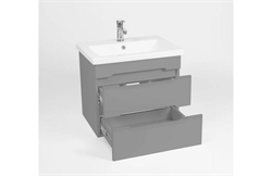 Тумба Марсель под умывальник COMO 70 2 ящика подвесная графит - фото 144784