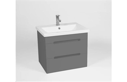 Тумба Марсель под умывальник COMO 70 2 ящика подвесная графит - фото 144785