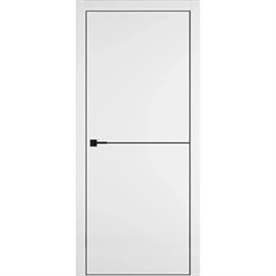 Полотно ЛЕСКОМ Платинум П1/1Г ЧК, 90, глухая, белый софт, молдинг черный - фото 144869