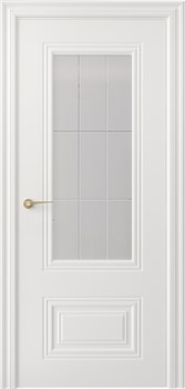 Полотно ЛЕСКОМ дверное эмаль грунт-ЗК N-2, эмаль белая, стекло гравировка решетка 70 - фото 144884