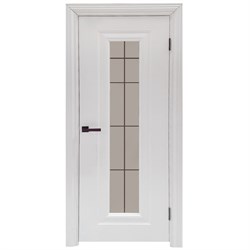 Полотно ЛЕСКОМ дверное эмаль грунт-ЗК К-1, эмаль белая, стекло СРГ решетка 70 - фото 144944