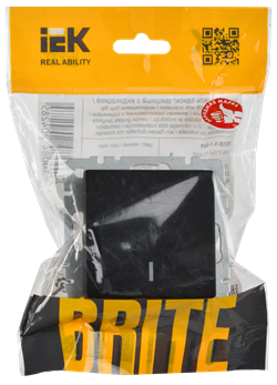 Выключатель BRITE 1-кл. с индикатором 10А черный BR-V10-1-10-K02 - фото 145019