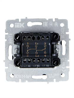 Выключатель BRITE 2-кл. проходной 10А черный ВС10-2-6-БрЧ - фото 145024