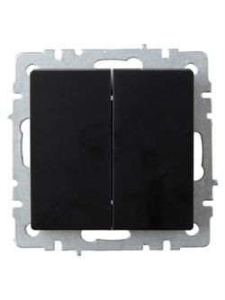 Выключатель BRITE 2-кл. проходной 10А черный ВС10-2-6-БрЧ - фото 145027