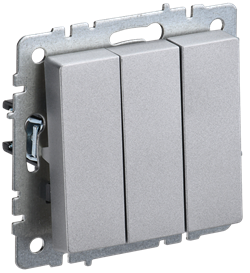 Выключатель BRITE 3-кл. 10А алюминий BR-V30-0-10-K47 - фото 145035