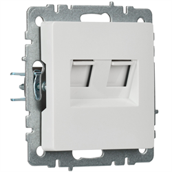 Розетка BRITE двойная компьютерная RJ45 кат.5E белая BR-K20-1-K01 - фото 145094