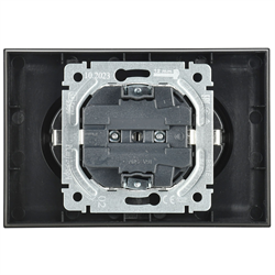 Розетка BRITE двойная с з/к, без з/ш 16А в сборе, черный BR-R21-16-K02-F - фото 145113