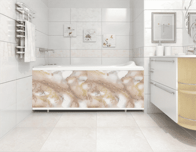 Экран для ванны 1,7м арт.26 бежевый мрамор - фото 17423
