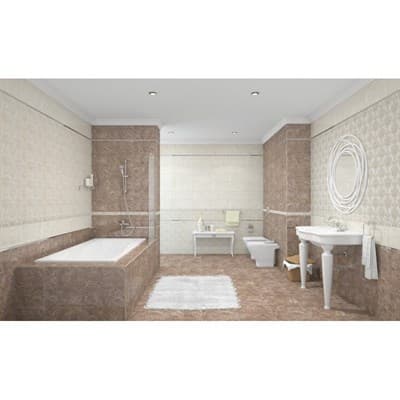 Бордюр CLASSIC CERAMICA PERSEY DAMASK 5*40 56-03-11-456 50 шт бежевый - фото 18462