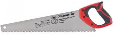 Ножовка по дереву MATRIX 7-8 TPI, зуб 3D, каленый зуб, 2-х комп.рук-ка, 450мм 23541 - фото 19803