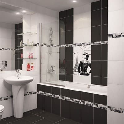 Бордюр УРАЛКЕРАМИКА Coco Chanel на бел. сер. 24,9*67 BWU33CCH007/БД33КК007 - фото 21382