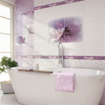 Декор ALMA CERAMICA Lila на белом фиолет 249*364*7,5 DWU07LIL003 - фото 21612