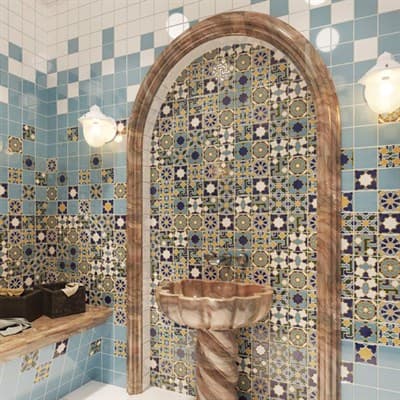 Плитка UNITILE мозаика Багдад желтый верх 02 300*300 (98*98) (1-й сорт) - фото 23082