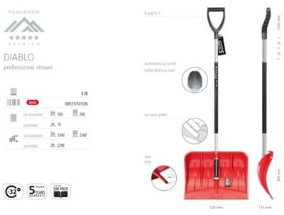 Лопаты для снега с черенком и ручкой в комплекте ILDB - фото 24453