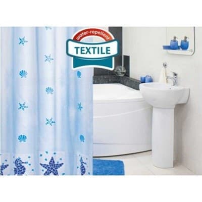 Штора для ванной TATKRAFT Marine Motifs textile 180*180см 14435 - фото 25009
