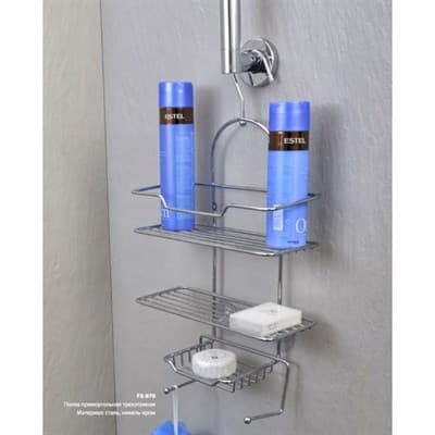 Полка FIXSEN прямоугольная трехэтажная хром FX-870 - фото 25107