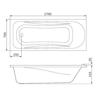 Ванна акриловая AM.PM Sense New А0 170*70 W76A-170-070W-A - фото 25948
