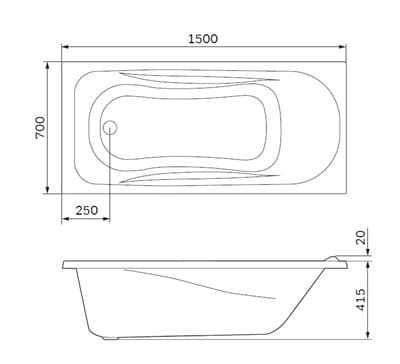 Ванна акриловая AM.PM Sense New А0 150*70 W76A-150-070W-A - фото 25950