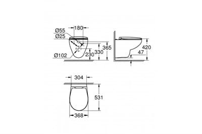 Унитаз GROHE Bau Ceramic подвесной с сиденьем с микролифтом 39351000 - фото 26039