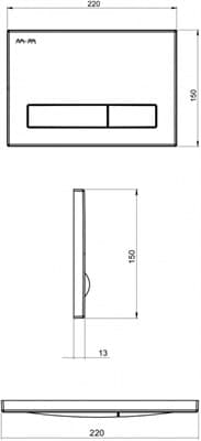 Клавиша AM.PM для инсталляции, глянцевый хром I014151 - фото 26144