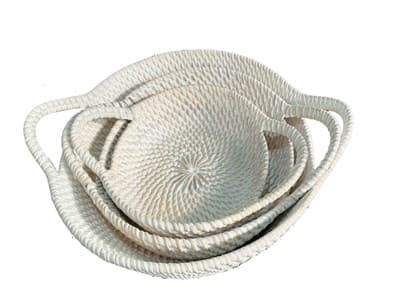 Корзина ротанг круглая с ручками (комплект 3шт) - фото 26297