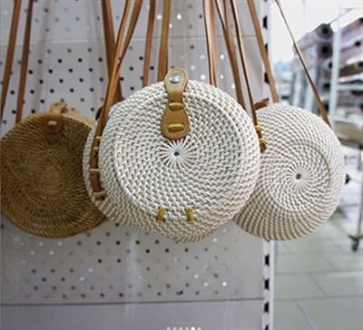 Дамская сумочка CV.MAHKOTA JAVA RATTAN ротанг 18см слоновая кость - фото 26302