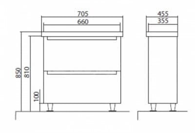 Тумба для ванной комнаты HeadWay 70 консольная NEW White Gloss с умывальником EAST 70см - фото 26353