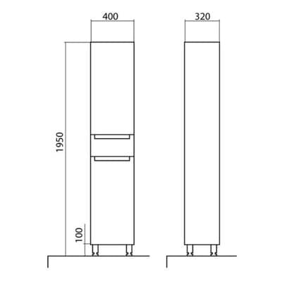 Пенал для ванной комнаты ОМЕГА R - фото 26479