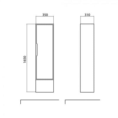 Пенал для ванной комнаты EDDA(R) Sevilya White Mat консольный - фото 26481