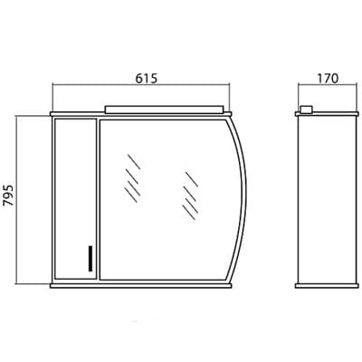 Зеркало для ванной комнаты ДЕКОР 65 (L) белый - фото 26485