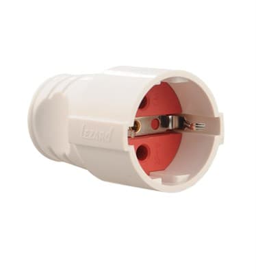 Розетка MIRA штепсельная с/з белый/красный 715-0701-607 - фото 27217