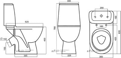 Унитаз-компакт DAMIXA RedBlu Origin One с сиденьем микролифт 818607SC/818608SC - фото 27249