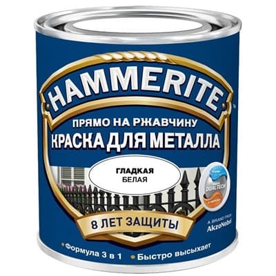 Краска Hammerite гладкая Белая 0,5 л 5254059 - фото 29314